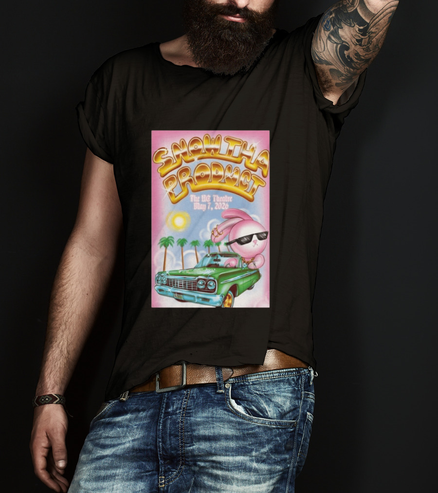 SNOW THA PRODUCT UC Theatre May 7 2026 Pink Bunny Sunglasses Lowrider Palms T-Shirt