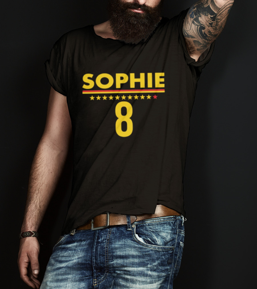 Sophie 8 Star Yellow Red Line Indiana Fever 2026 WNBA Season T-Shirt