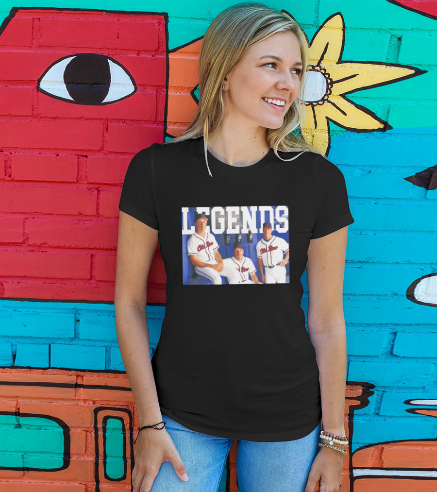 Atlanta Braves Legends The Big Three 1993 2002 T-Shirt
