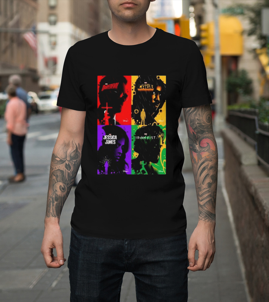 Marvel Daredevil Jessica Jones Luke Cage Iron Fist Heroes Disney T-Shirt