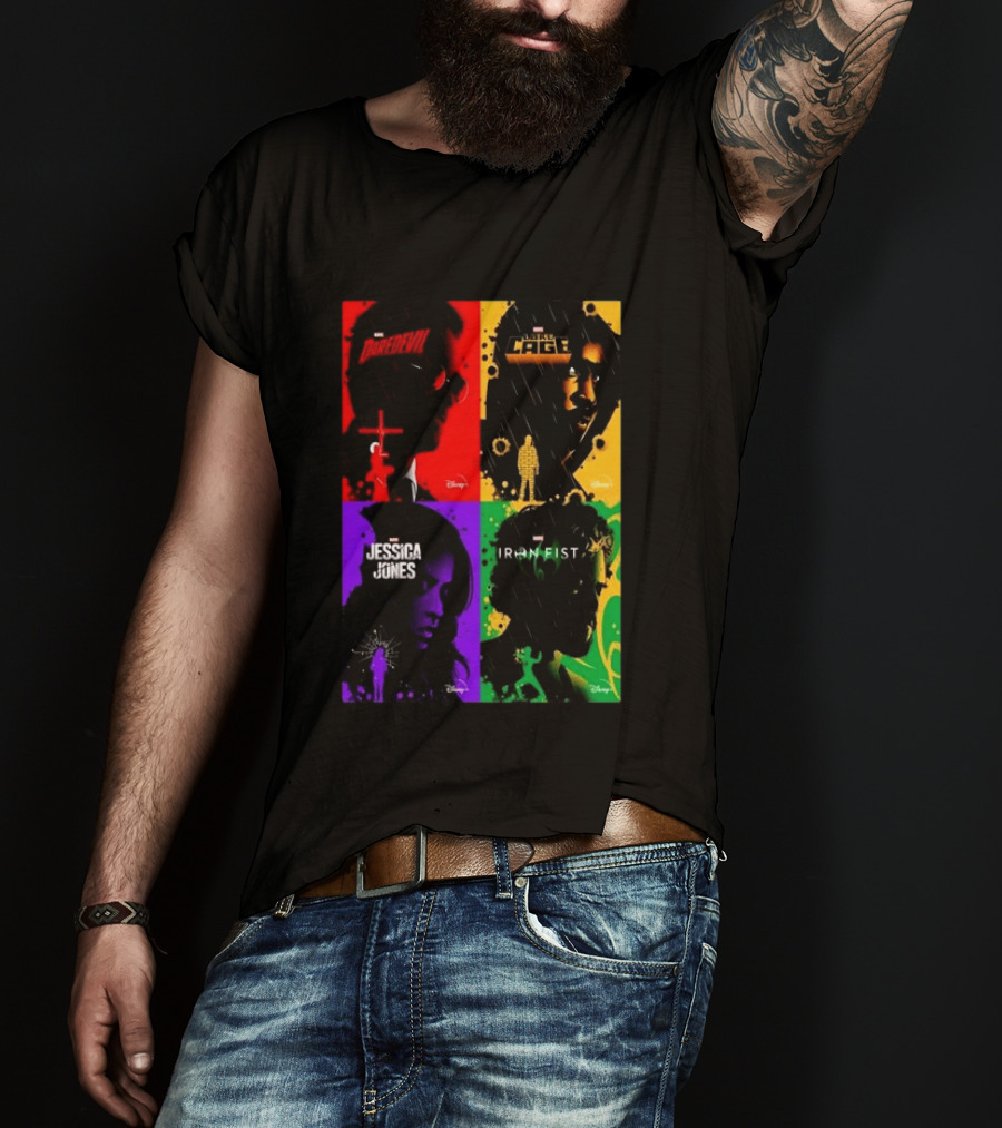 Marvel Daredevil Jessica Jones Luke Cage Iron Fist Heroes Disney T-Shirt