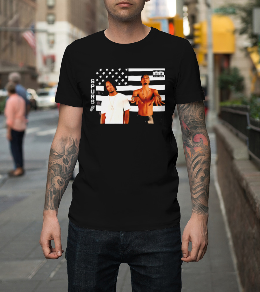 Spurs Wemby And Castle Stankonia American Flag T-Shirt