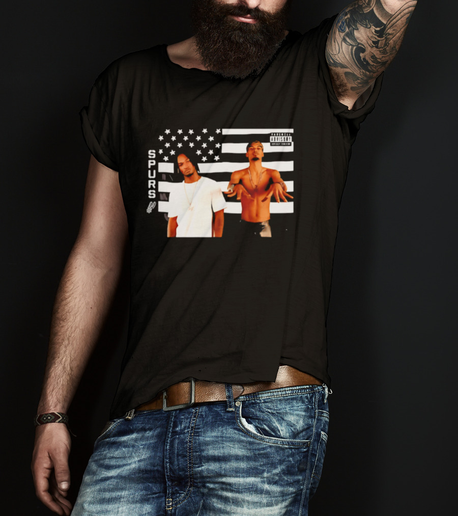 Spurs Wemby And Castle Stankonia American Flag T-Shirt