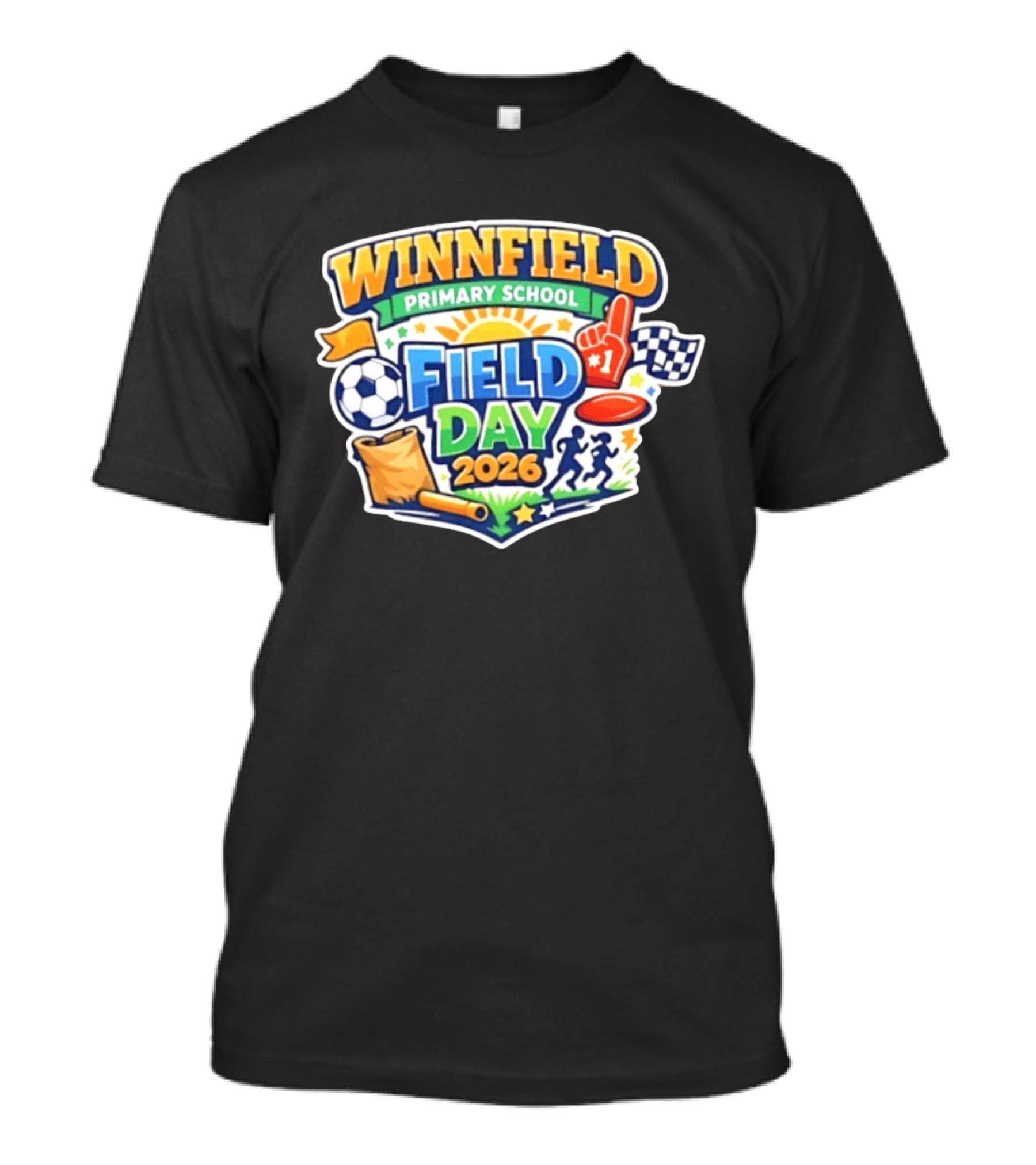 Winnfield Primary School Field Day 2026 Soccer Race Checkered Flags T-Shirt