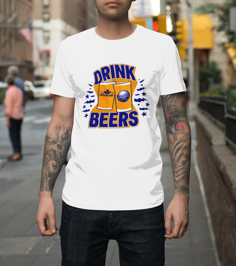 Buffalo Sabres Labatt Drink Beers Electric Stars T-Shirt