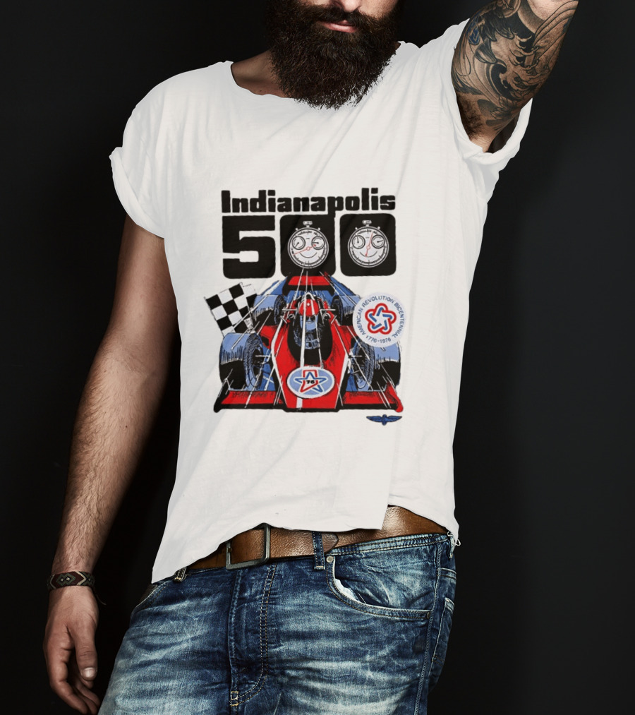 Indianapolis 500 1976 60th Anniversary Racing Car American Revolution Bicentennial T-Shirt