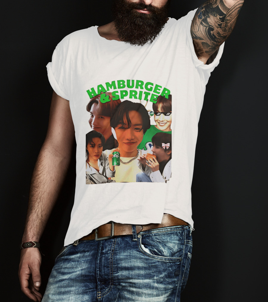 J Hope BTS Hamburger & Sprite Collage T-Shirt