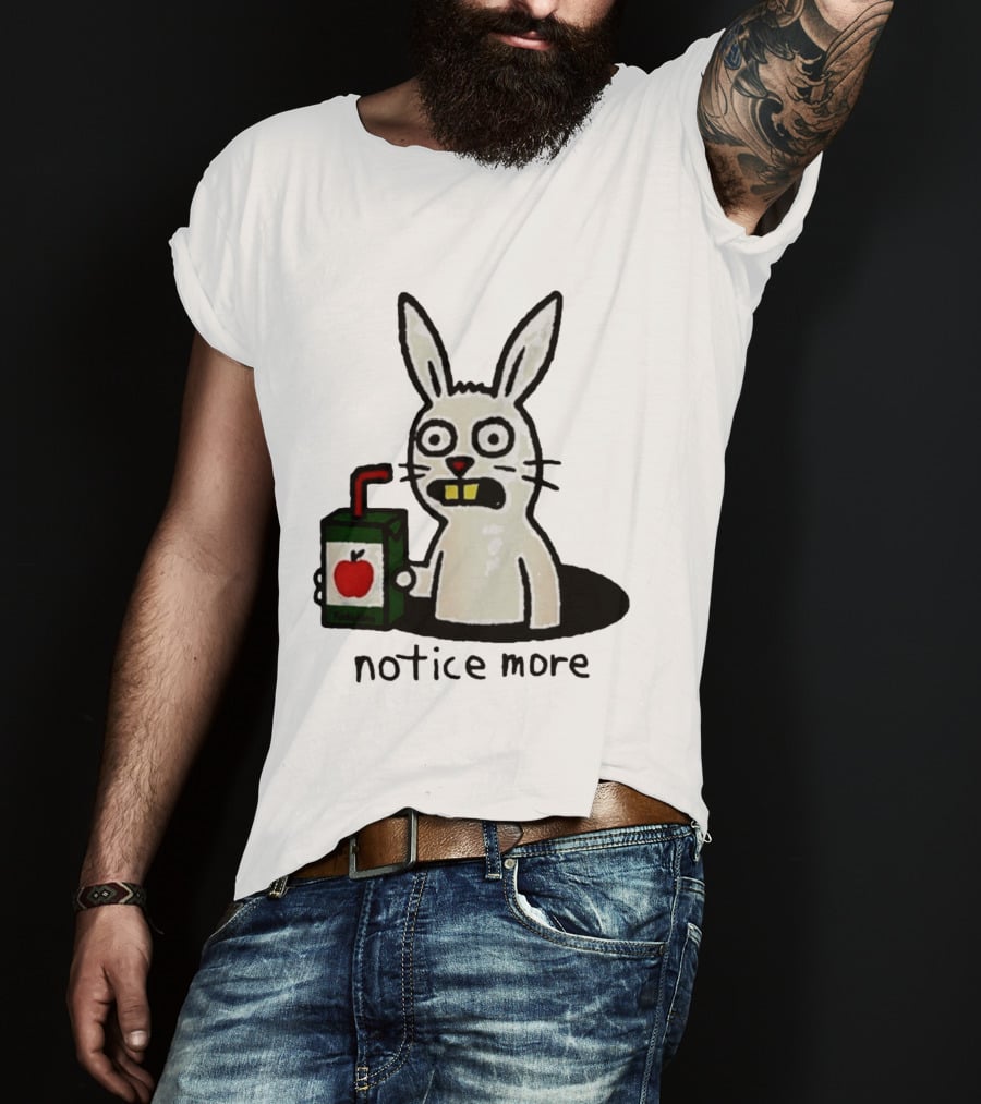 Notice Forbidden Apple Juice Box Bunny T-Shirt
