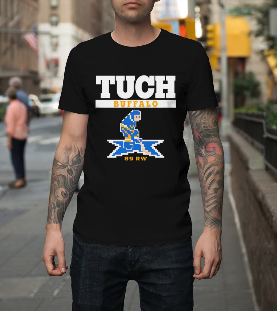 Tuch Buffalo Sabres 89 RW Classic Pixel Hockey T-Shirt