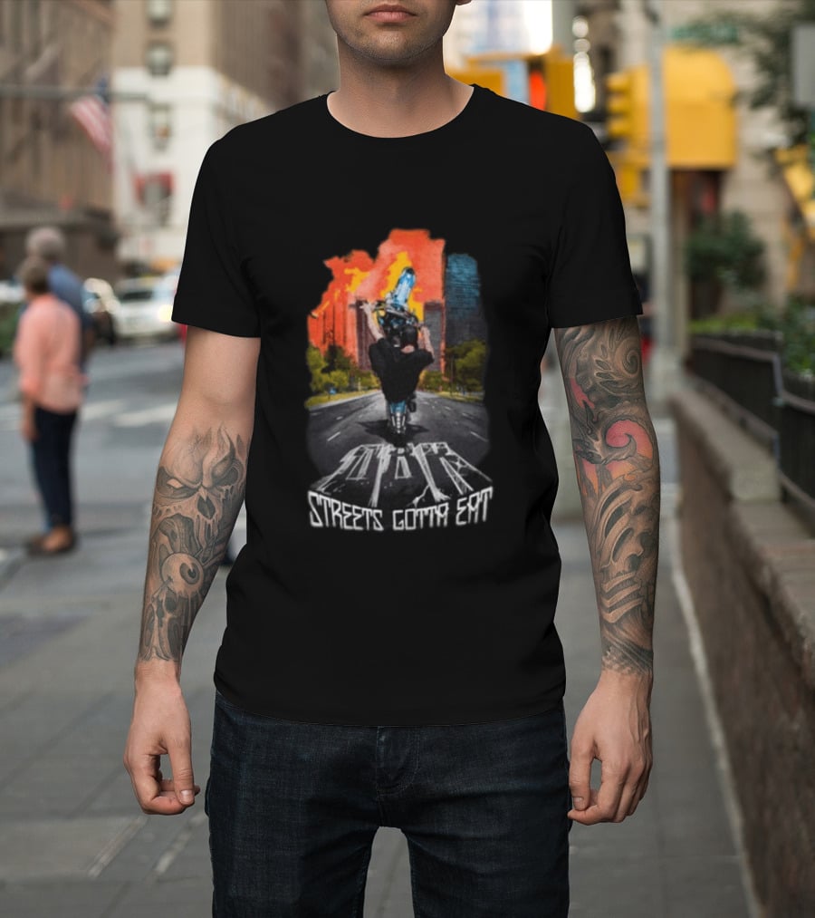 Dirt Bike Kidz Streets Gotta Eat Urban Rider Scene T-Shirt