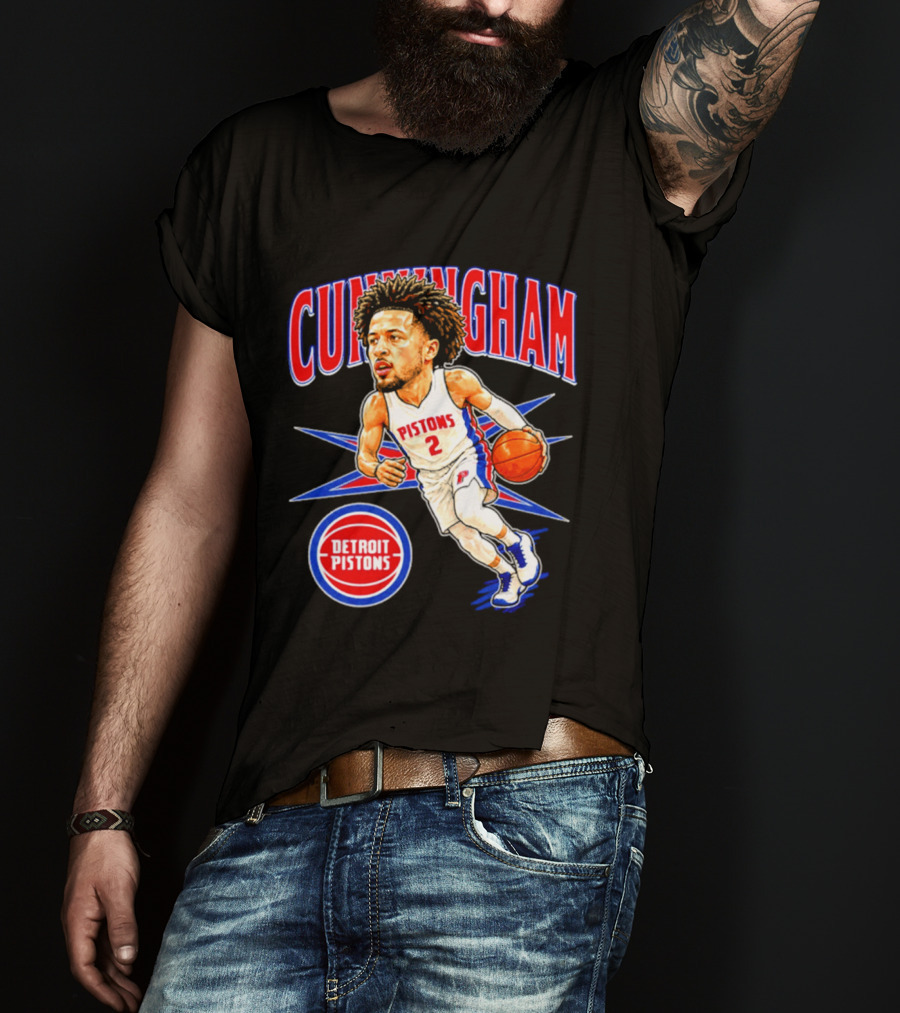 Cade Cunningham Detroit Pistons Basketball Star Number 2 T-Shirt