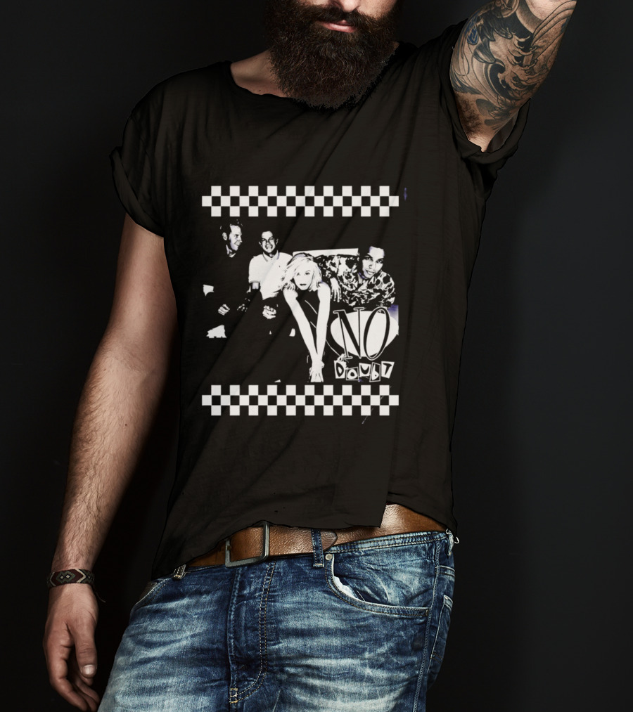 No Doubt Band Gwen Stefani Tony Kanal Eric Stefani Checkered T-Shirt
