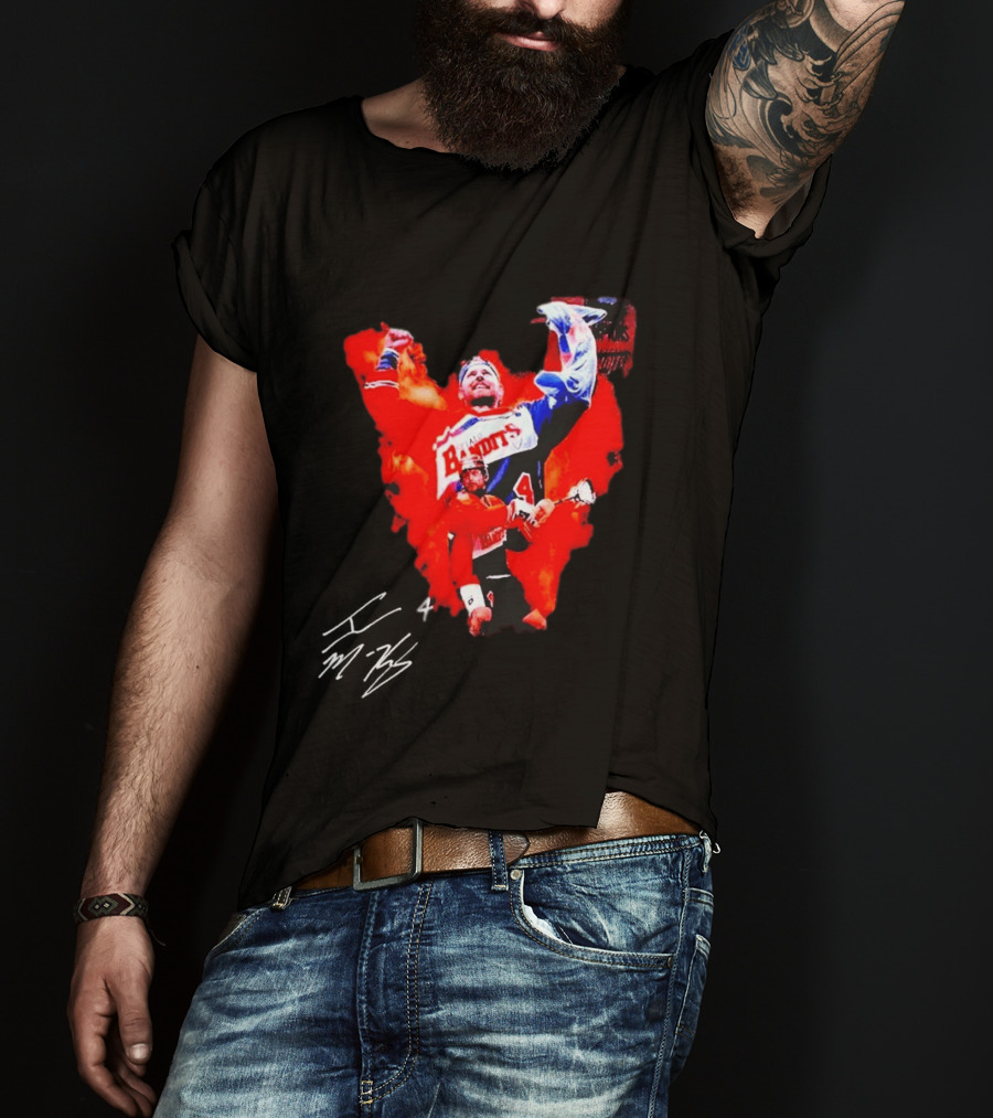 Ian MacKay Bandits Lacrosse Legend Signed Color Burst Collage T-Shirt