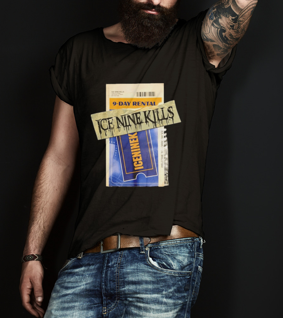 ICE NINE KILLS 9 Day Rental Iceninek Welcome To Horrorwood T-Shirt