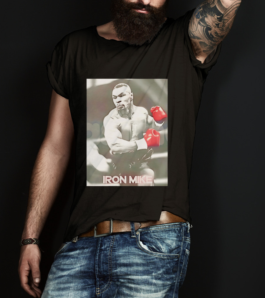 Boxing Legend Iron Mike Tyson Vintage Style Red Gloves T-Shirt