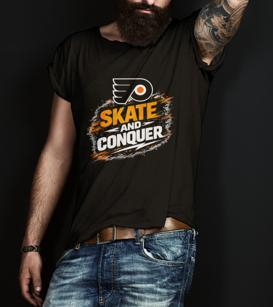Philadelphia Flyers Skate And Conquer NHL T-Shirt