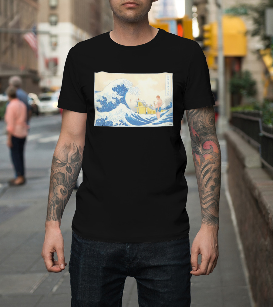 The Great Wave Salthill Swimmer And Diving Board Scene T-Shirt