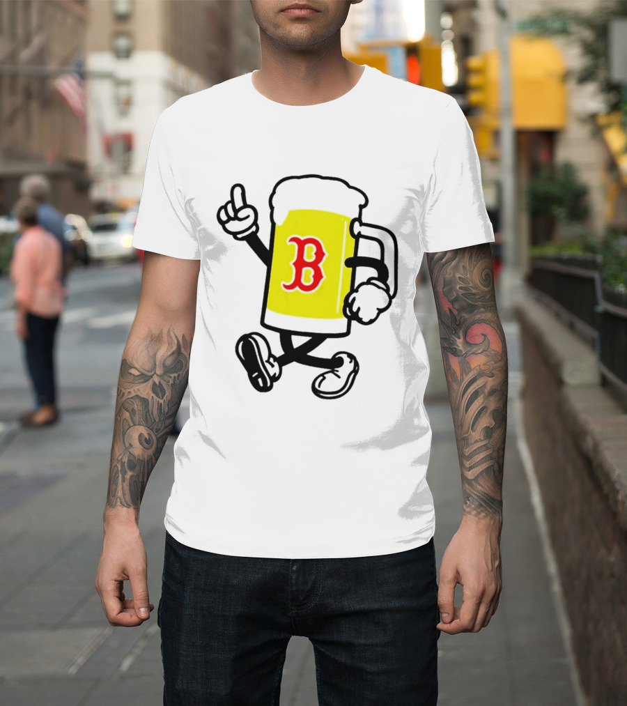 2026 Red Sox Beer With Walking Foam And Red B T-Shirt