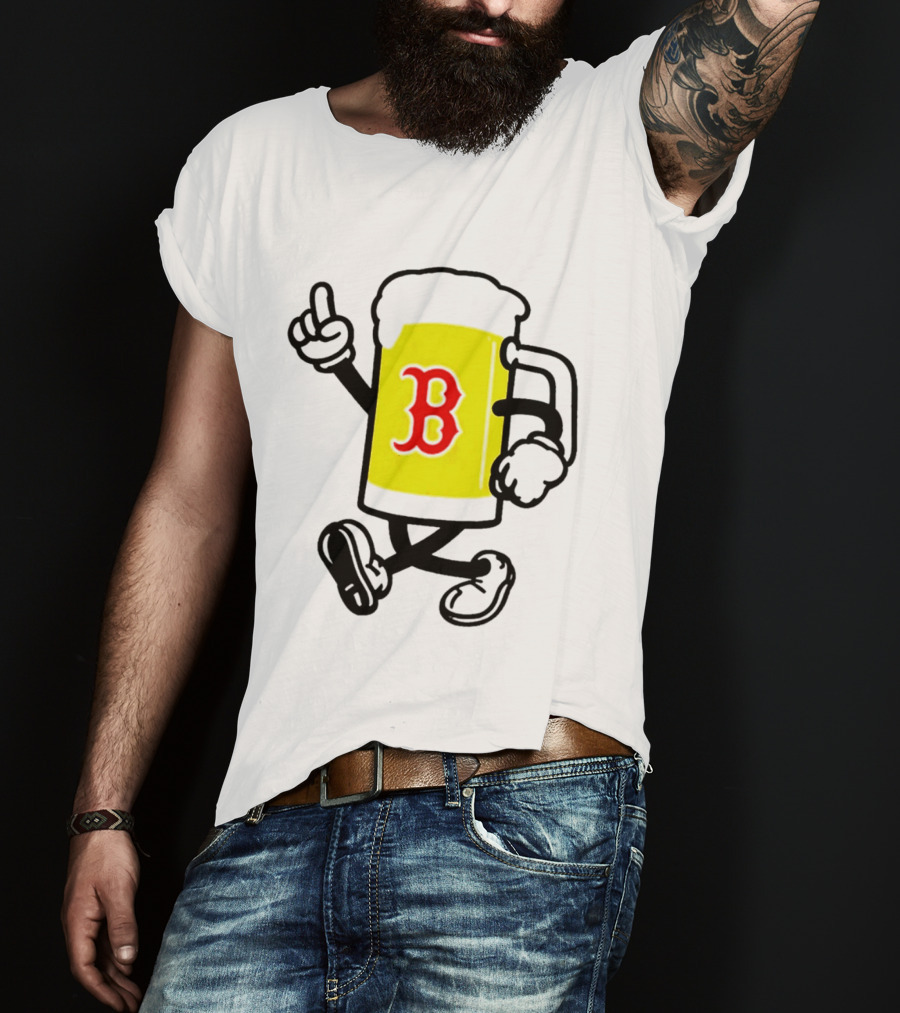2026 Red Sox Beer With Walking Foam And Red B T-Shirt