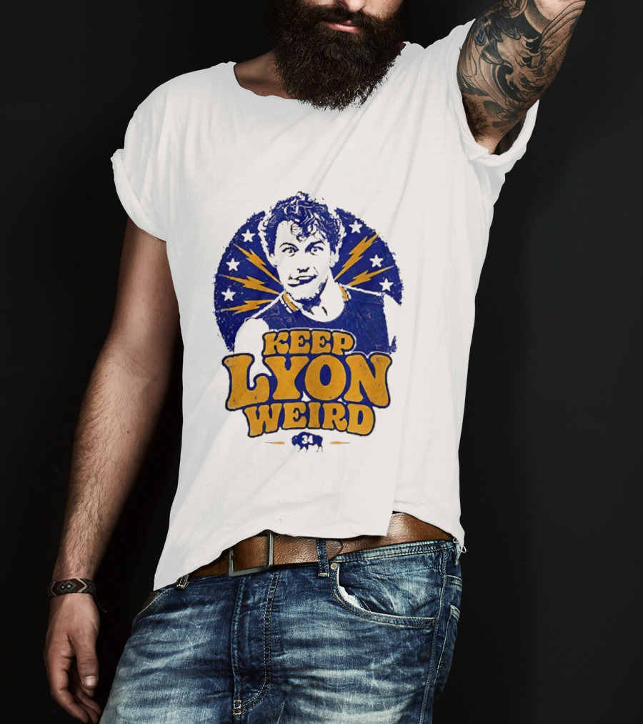 Keep Lyon Weird Hockey Player 34 Buffalo Sabres Lightning Stars T-Shirt