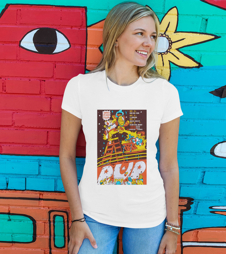 2026 Mexico Tour PUP Foro Indio Tijuana Guadalajara Mexico City Monterrey Show May 7 Headliner Bouncing Souls Mezcales T-Shirt