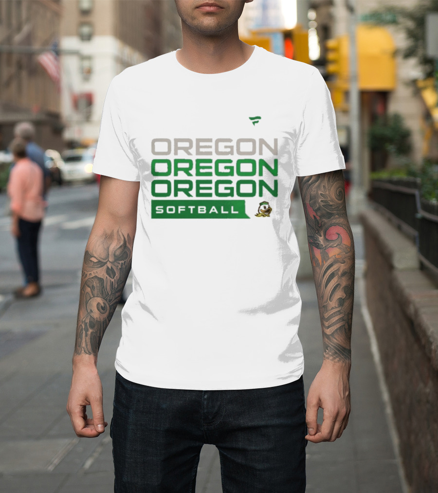 Oregon Ducks Softball Triple Oregon Text Tri Blend T-Shirt