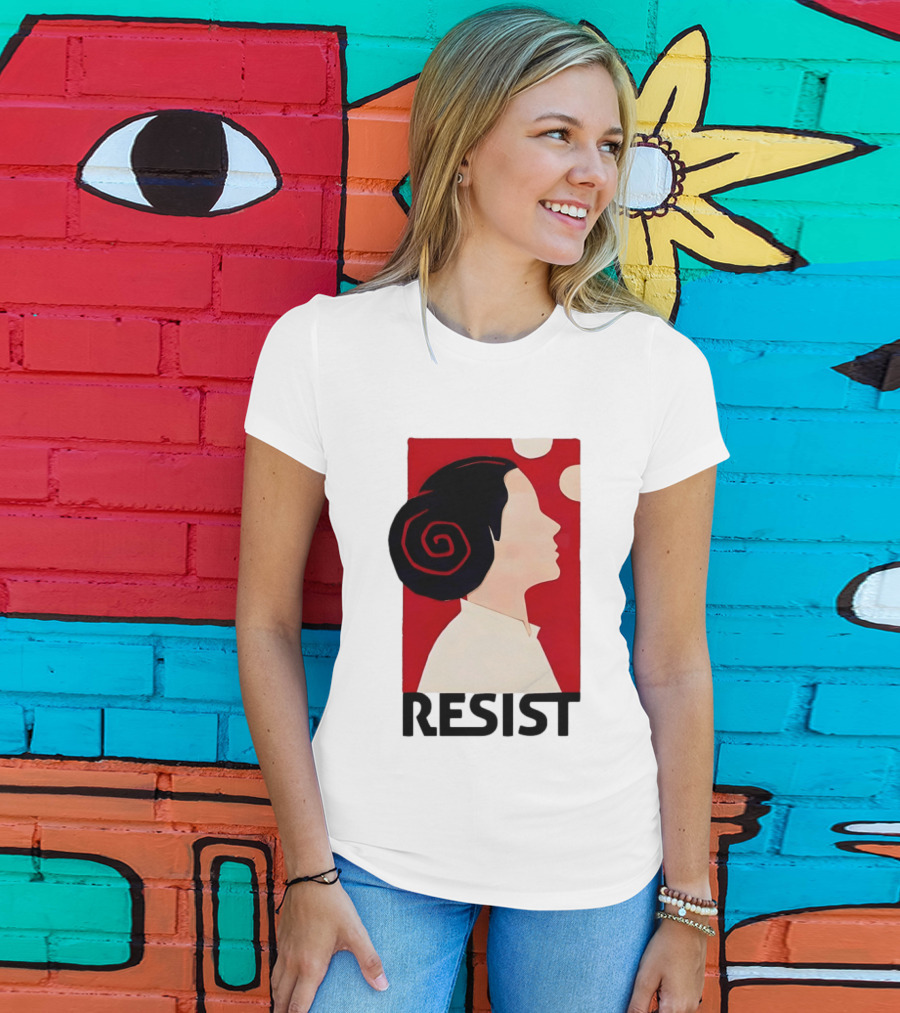 Princess Leia Resist Style Icon With Red And White T-Shirt