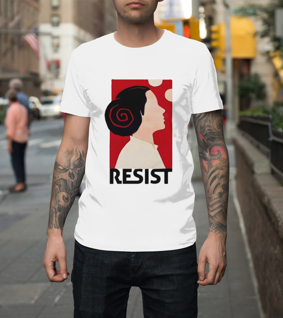Princess Leia Resist Style Icon With Red And White T-Shirt