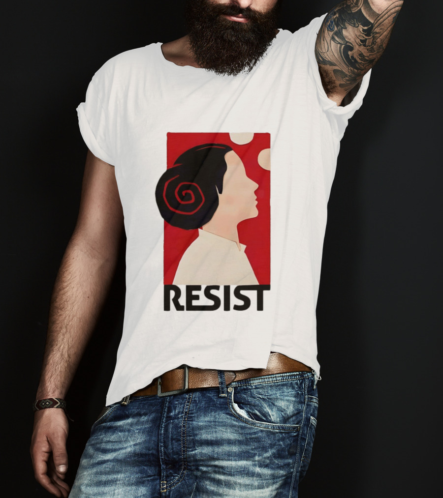 Princess Leia Resist Style Icon With Red And White T-Shirt