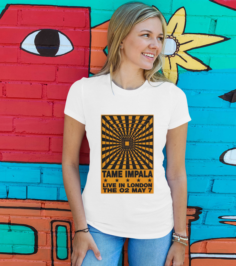 Tame Impala Live In London The O2 May 7 Optical Illusion Concert T-Shirt