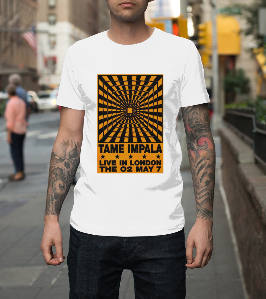 Tame Impala Live In London The O2 May 7 Optical Illusion Concert T-Shirt