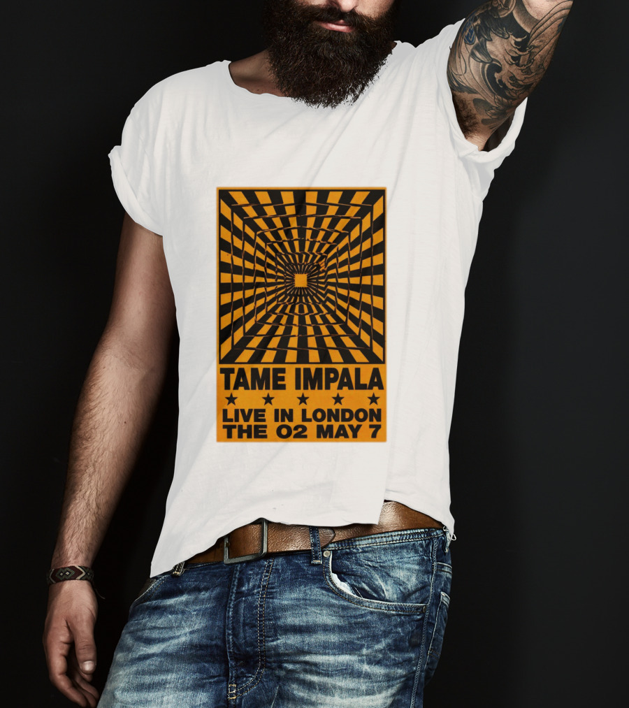 Tame Impala Live In London The O2 May 7 Optical Illusion Concert T-Shirt