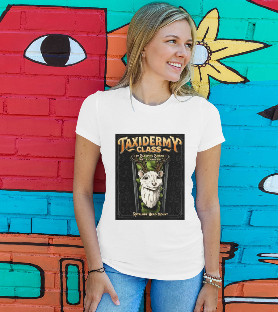 Taxidermy Class Sleeping Sirens Art Oddities Ratalope Head Mount T-Shirt