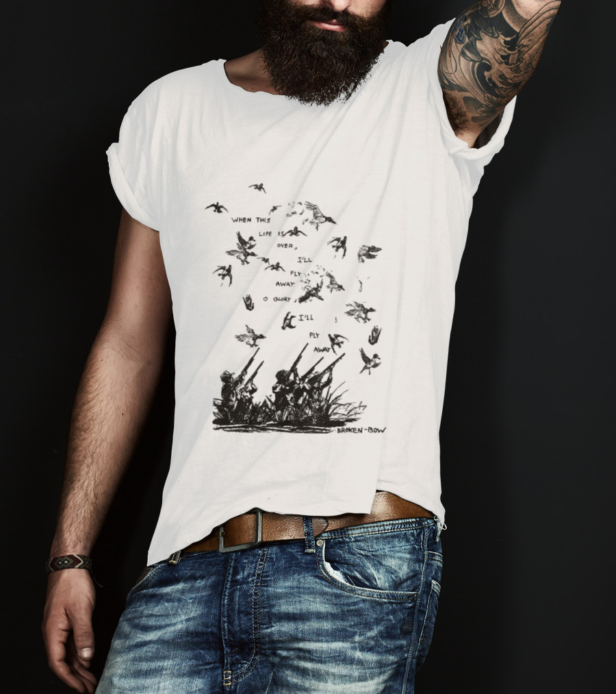 When This Life Is Over I'll Fly Away Glory Bird Silhouette Clouds T-Shirt