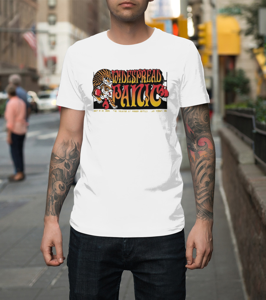 Widespread Panic May 8 10 2026 Las Vegas NV Tiger Boxing Gloves T-Shirt