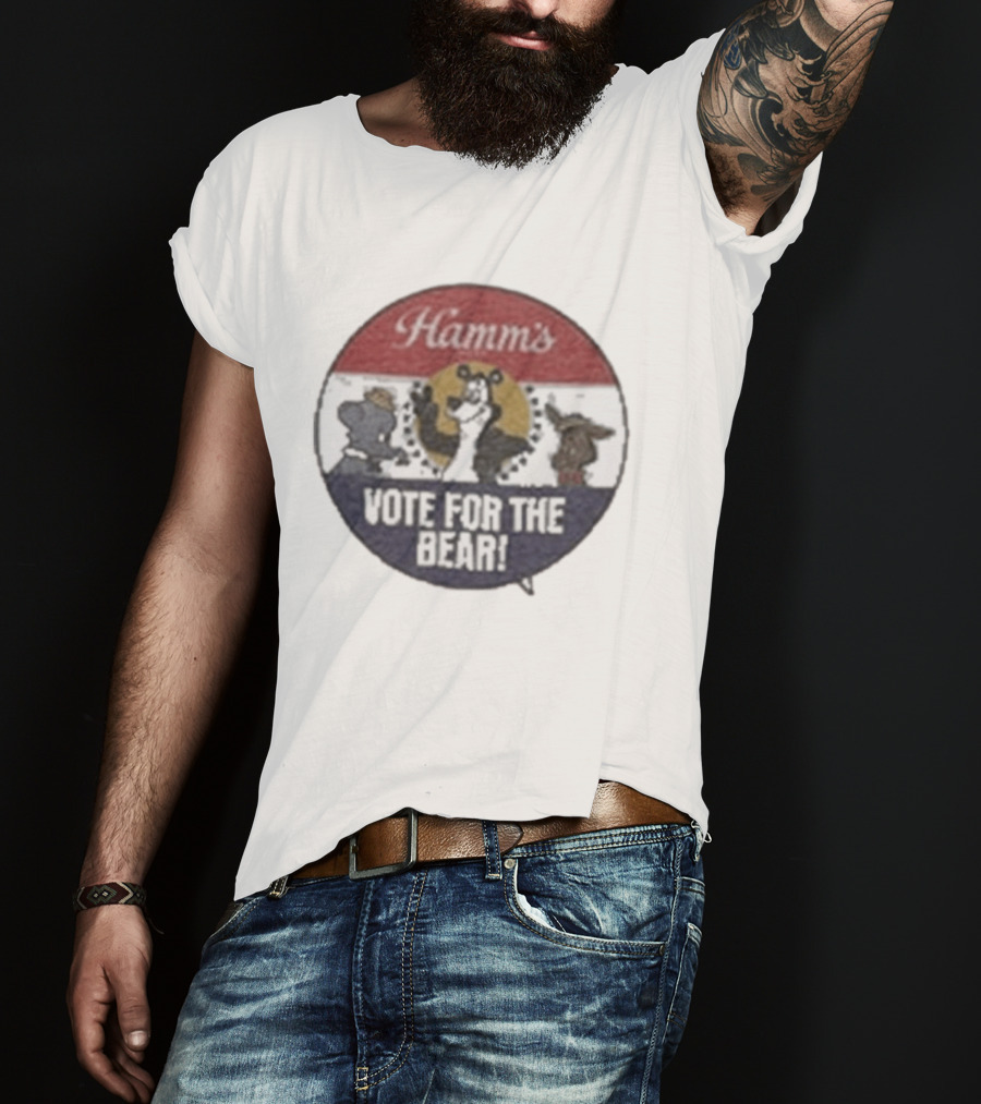 Hamms Vote For The Bear Barn Owl Seattle Faded Ringer T-Shirt