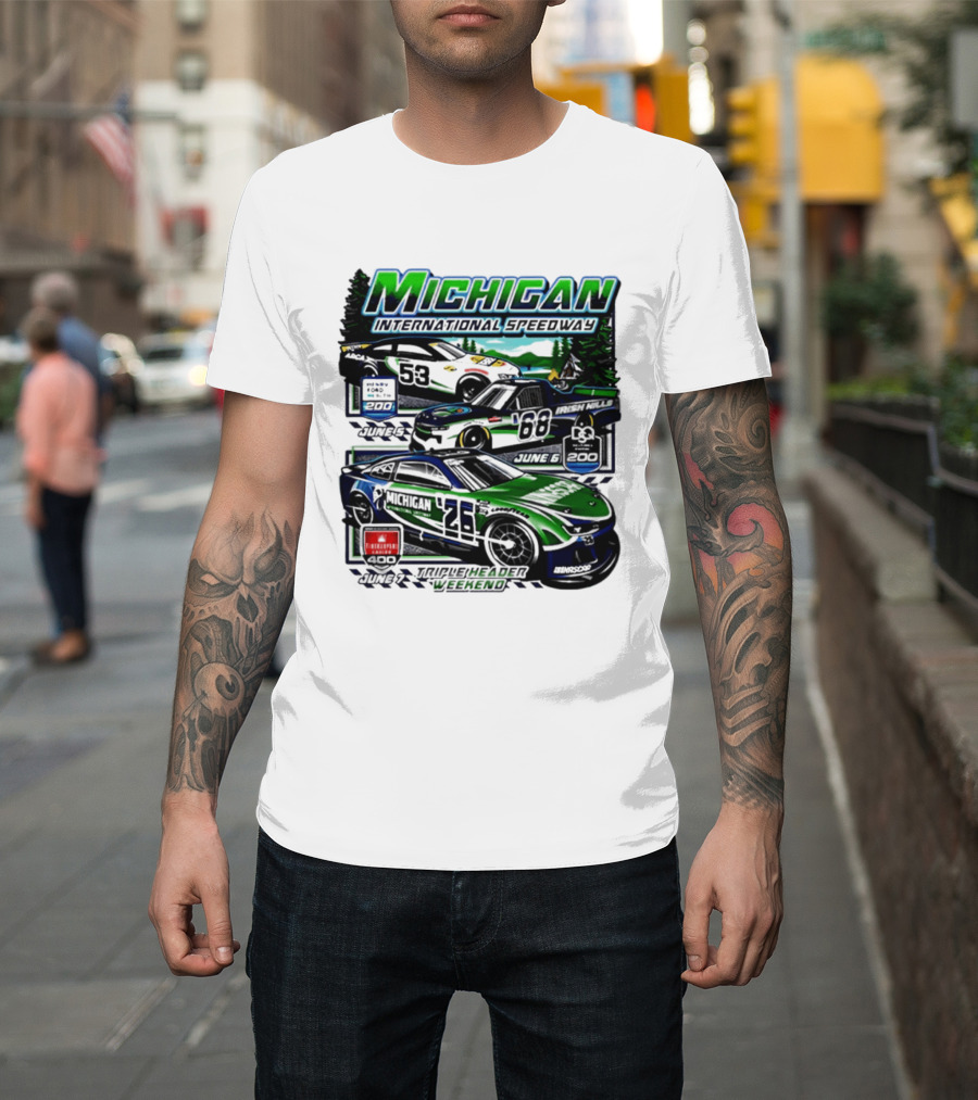 2026 Michigan International Speedway June 16 Race With Cars 58 And 88 T-Shirt
