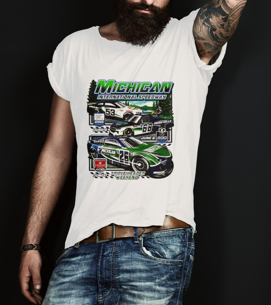 2026 Michigan International Speedway June 16 Race With Cars 58 And 88 T-Shirt