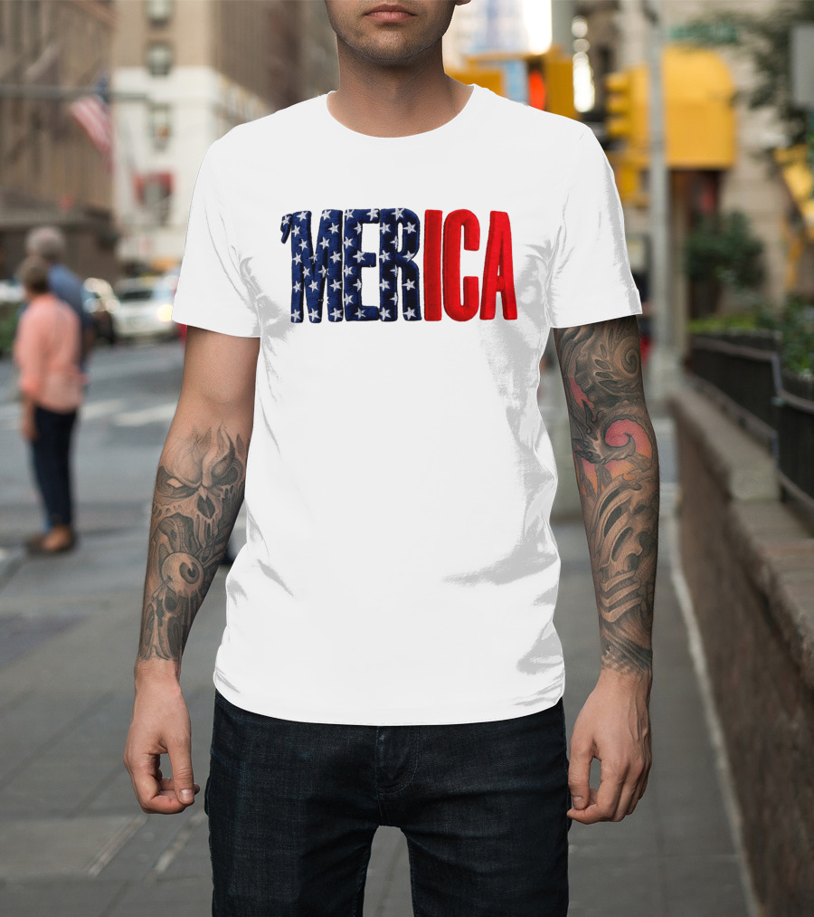 2026 USA 250th Merica Chrome White Camo Hat Stars Stripes T-Shirt