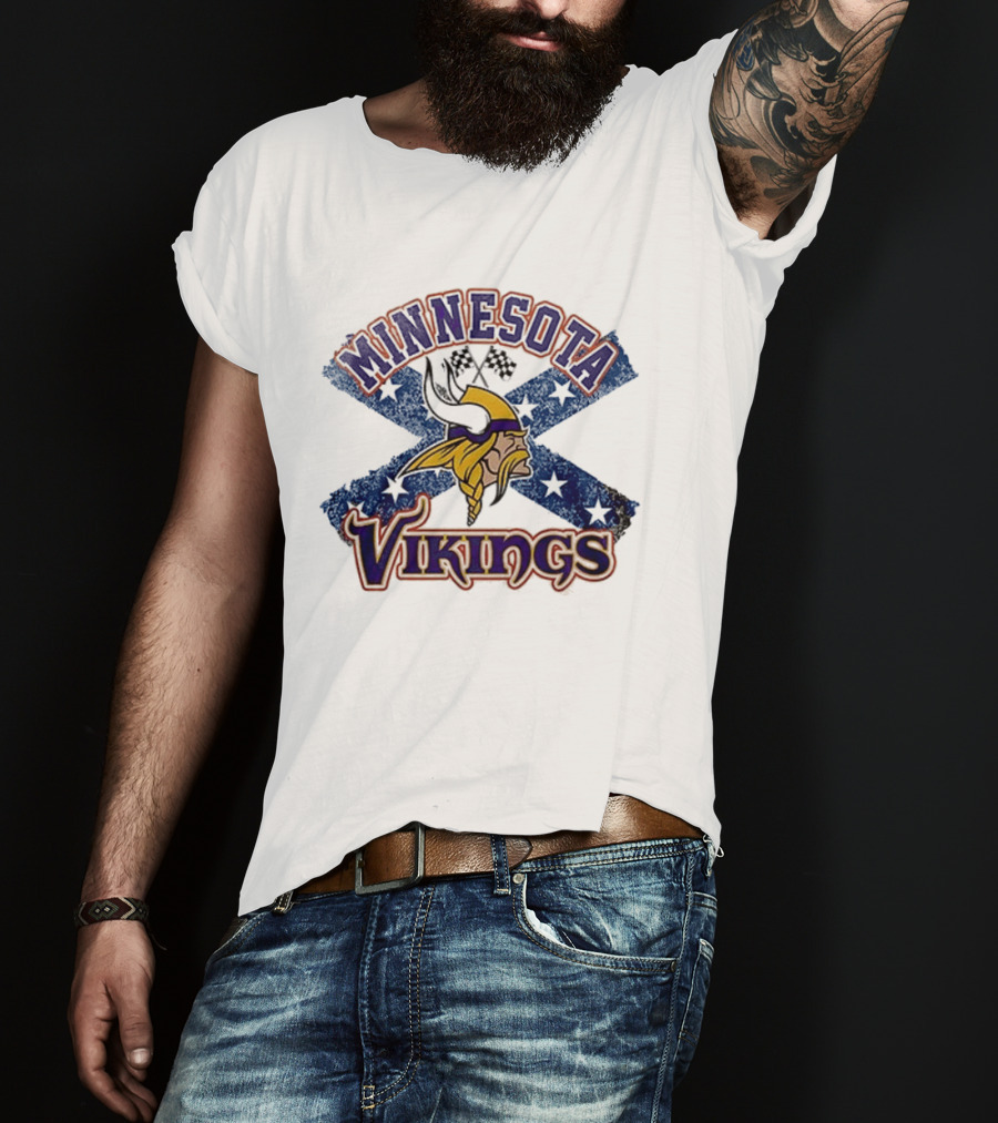 Minnesota Vikings Dukes Of Hazzard Crossover Caricature T-Shirt