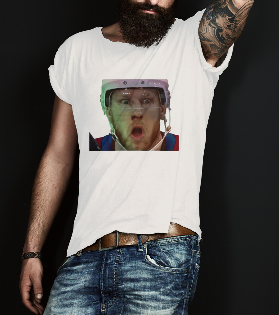 Nathan MacKinnon What The Puck Reaction Hockey T-Shirt
