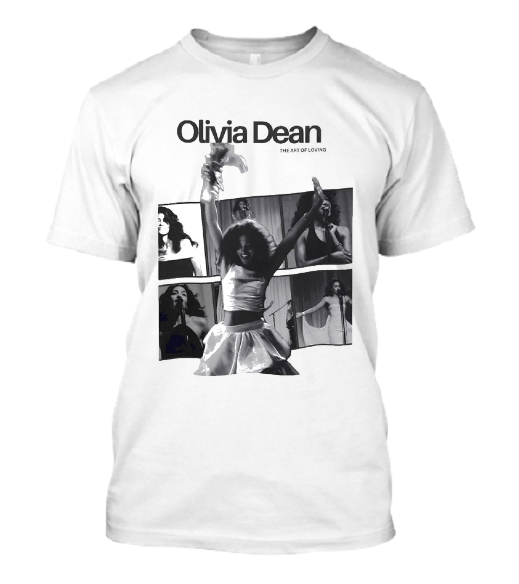 Olivia Dean Concert Performance Collage Black And White Photography T-Shirt