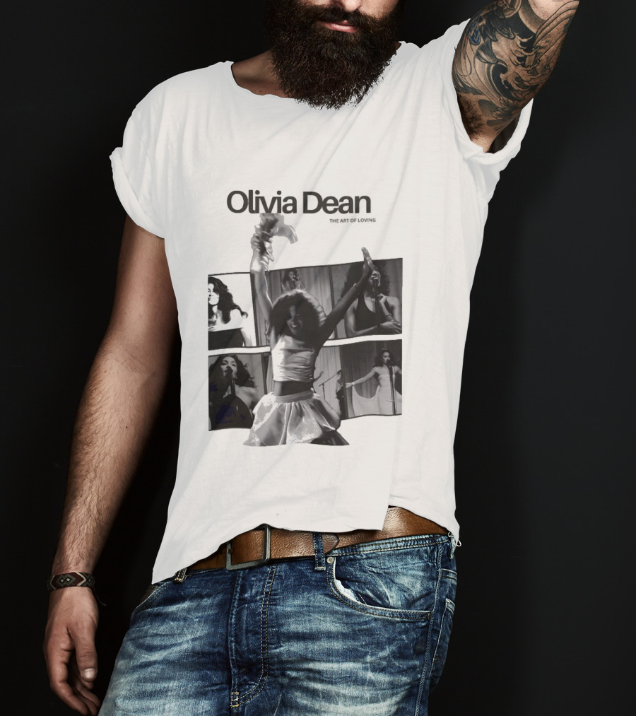 Olivia Dean Concert Performance Collage Black And White Photography T-Shirt