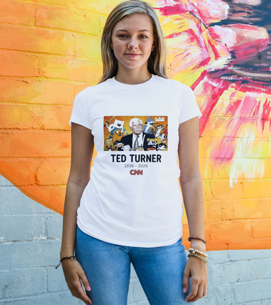 Ted Turner 1938 2026 Cartoon Network Characters CNN Meme T-Shirt