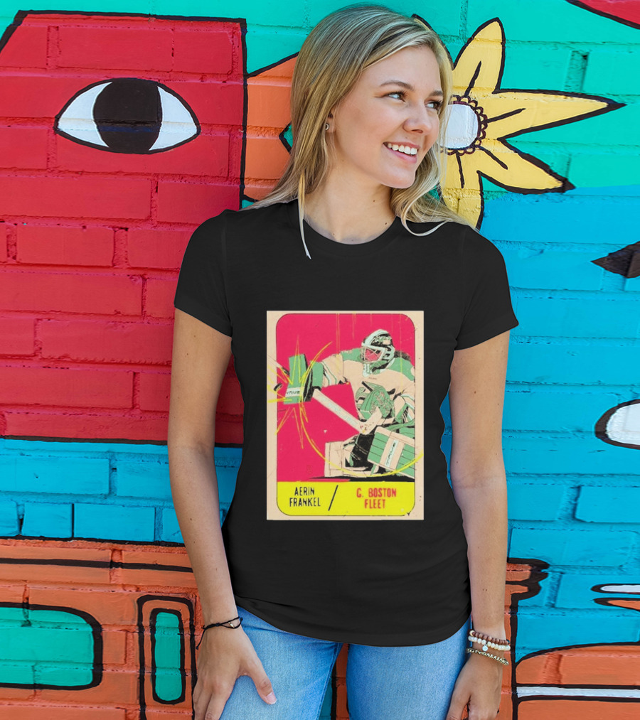Aerin Frankel C. Boston Fleet Goalie Vintage Style Hockey Card T-Shirt