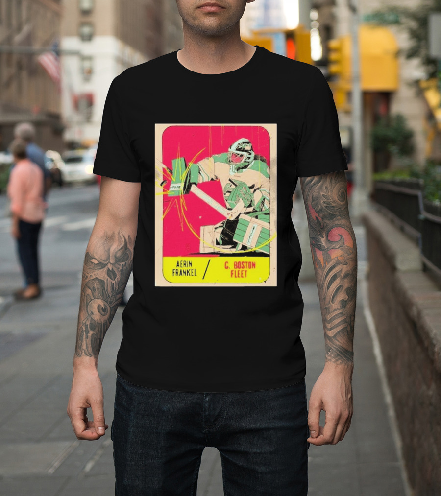 Aerin Frankel C. Boston Fleet Goalie Vintage Style Hockey Card T-Shirt