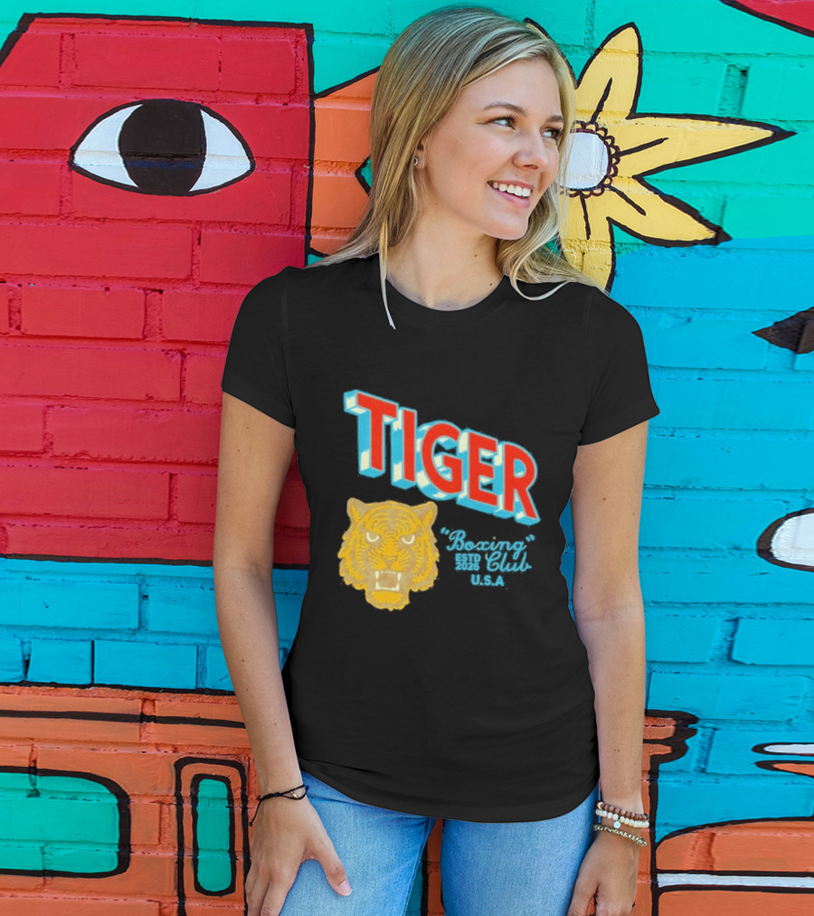 Tiger Boxing Club Estd 2026 USA Tiger Head Logo Sports Team T-Shirt