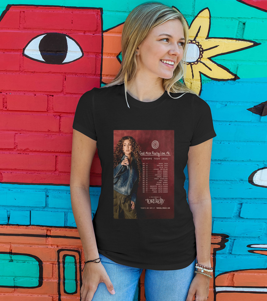 Tori Kelly Europe Tour 2026 God Must Really Love Me Concert Dates T-Shirt