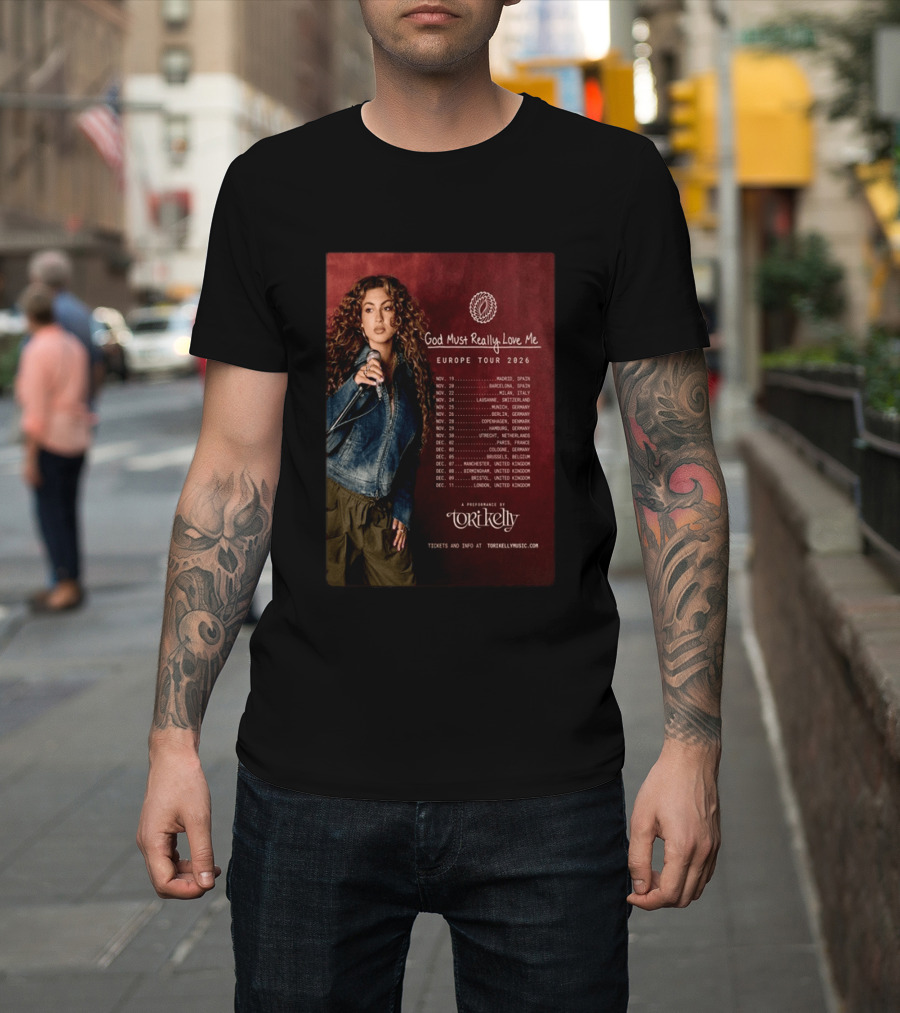 Tori Kelly Europe Tour 2026 God Must Really Love Me Concert Dates T-Shirt
