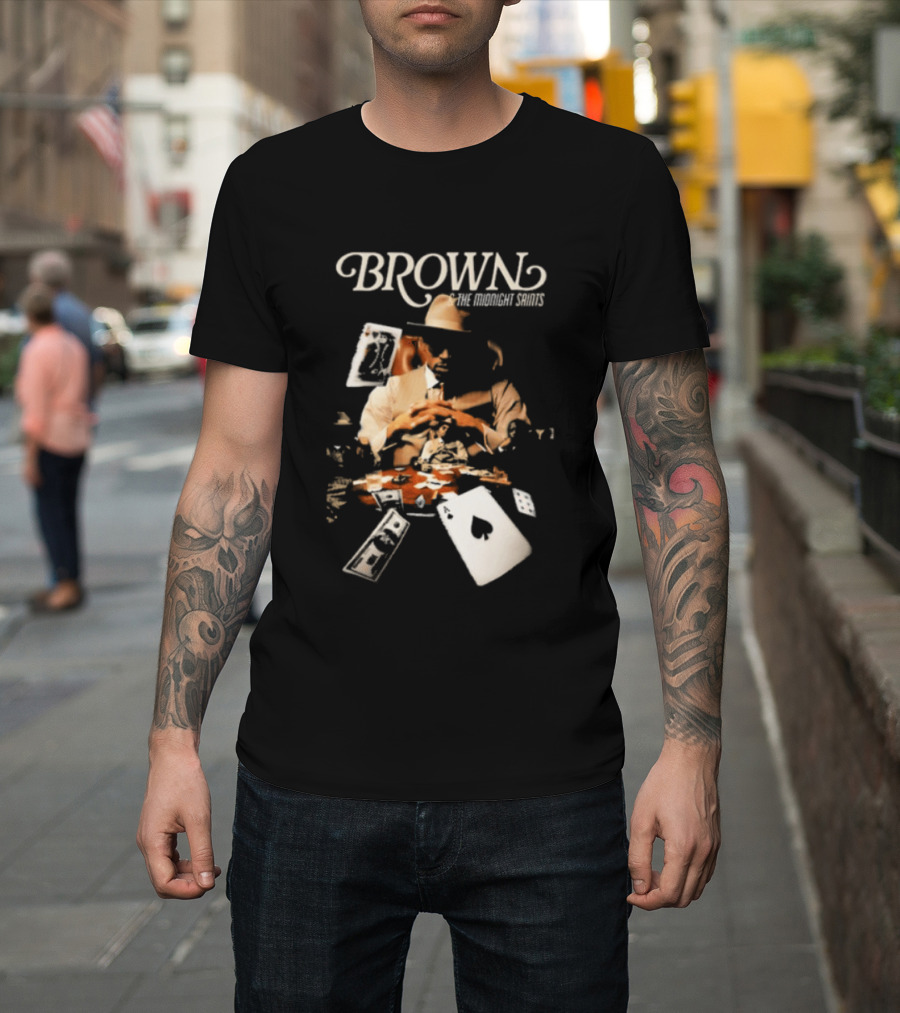 BROWN The Midnight Saints Playing Cards And Chips Explosion T-Shirt